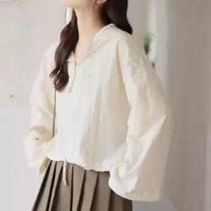 친절한탄씨 루즈핏 바람막이 점퍼 아노락 여성 스트링 바람막이 오버핏 봄바람 데일리