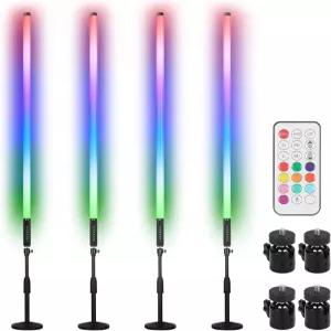 스탠드 4피트 5000마h 충전식 RGB 라이트 바 동기식 작동 LED 비디오 스틱 포토 부스 디스코 스테이지 웨딩