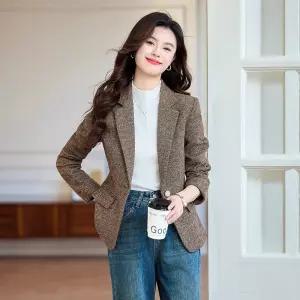 피로달 여성 정장 자켓 모직 코트 스트리트 도톰 캐주얼 체크 오피스룩 커리어 상의 HO1