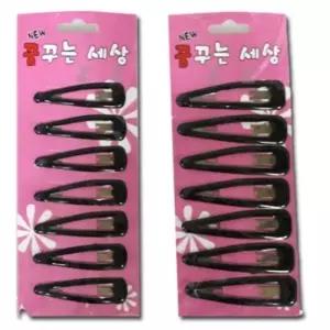 [룽스_62]헤어핀 잔머리 정리 사각똑딱핀 집게핀 검정