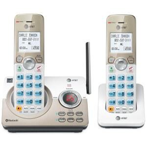 AT&T DL72219 DECT 6.0 가정용 2핸드셋 무선 전화기(셀 연결, 통화 차단, 1.8인치 백라이트 화면, 빅 버튼, 인터콤 등)