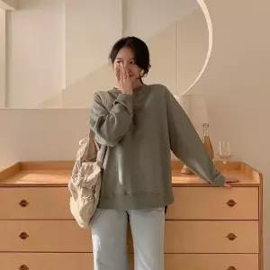 여성 라운드넥 나그랑 심플 쮸리 맨투맨 무지 미니멀_25207973_588872