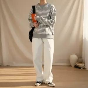 여성 라운드넥 시보리 단가라 맨투맨 오버사이즈_25207951_588872