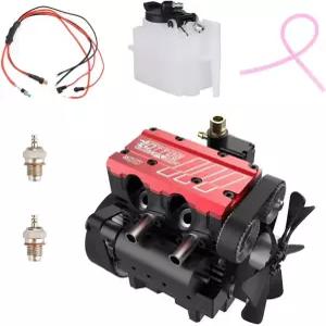 URMODELAND 오토 모터 FS-L200AC 엔진 모델 키트 인라인 이중 실린더 4행정 공랭식 L2 금속 조립 미니 -