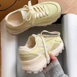 여성용 캐주얼 하계 속굽 키높이 통굽 하이탑 스포티 메쉬 배기 슈즈 BE2