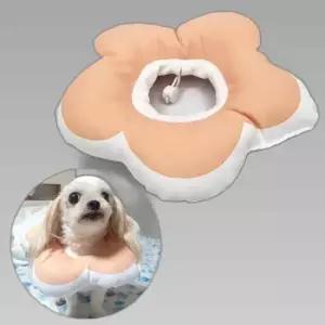 꽃피는 강아지 고양이 쿠션 넥카라 M 핑크
