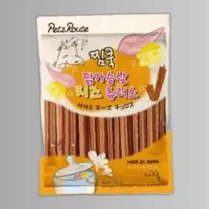 애견간식 펫츠루트 찜쿡 닭가슴살 치즈 400g 츄러스