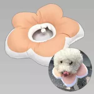 꽃피는 강아지 고양이 쿠션 넥카라 L 핑크