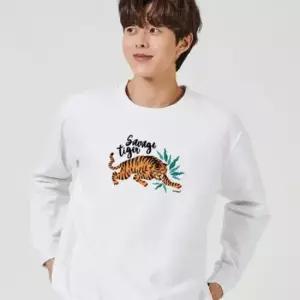 키밍 호랑이 인기맨투맨 흰색맨투맨 시밀러티셔츠