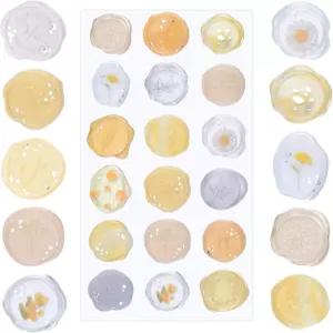 결혼식 신부 샤워 생일을 위한 URROMA 54Pcs 왁스 씰 스티커 노란색 투명 자가 접착 봉투 파티 초대 용품