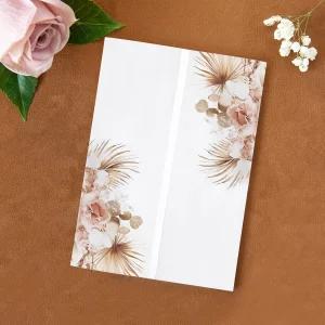 포나티아 50PCS 플로럴 벨룸 재킷 5x7 카드 135gsm 투명 종이 봉투 결혼식/신부 샤워/생일 퀸체네라 초대장