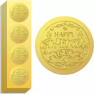 피코블루 골드 호일 스티커 엠보싱 2인치 100Pc 선물용 카드 장식 봉투 씰 가족 파티 초대장 주변의 셀프
