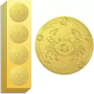 피코블루 골드 포일 스티커 씰 엠보싱 2인치 100개 암 데칼 주변의 셀프 황금색 초대장 봉투 기프트 카드