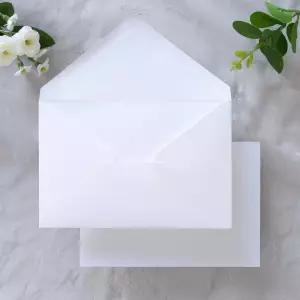 포나티아 50 팩 A4 봉투 4.3 x 6.3 흰색 기프트 카드 결혼식 세부 감사 및 4x6 이너 시트에 적합합니다