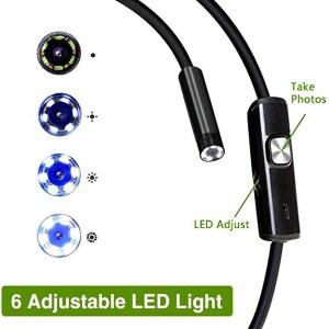 배관내시경카메라 6 LED 조명 7MM 1M 내시경 USB 3IN1 HD TYPEC 검사 와이어 카메라 케이블 파이프