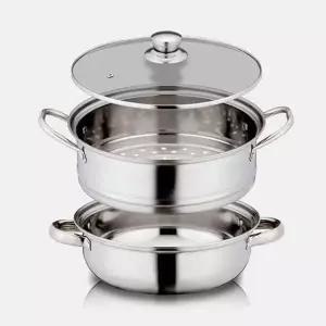 인덕션겸용 28cm 대형 2단스텐 찜솥 찜냄비 곰솥 찜기 (WACEF74)