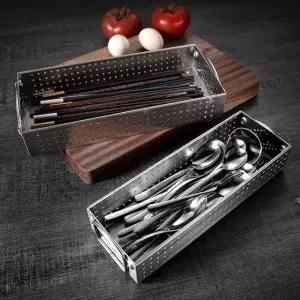 물빠짐 스텐 수저 트레이 수저통 수저함 보관함 중형 물빠짐 스텐 (WBA0EE3)