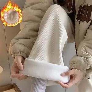 은창)골지 코듀로이 기모 보온 와이드 팬츠 바지 겨울 무지 여성 여자 (WD5FFF5)