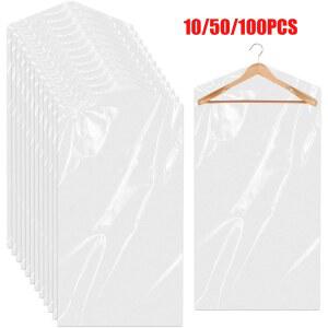 10/50/100Pcs 명확한 플라스틱 의류 방진 커버 100x60 가방 방수