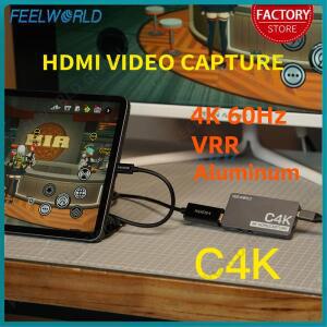FEELWORLD C4K HDMI2.0 비디오 캡처 카드, 60Hz 지원, VRR 플러그 앤 플레이, 게임 스트리밍, 회의, 유튜브