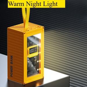 투명 컨테이너 파워 뱅크 50000mAh 초대용량 PD100W 내충격 모바일