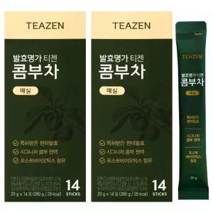 발효명가 티젠 콤부차 매실 액상 14포 2박스