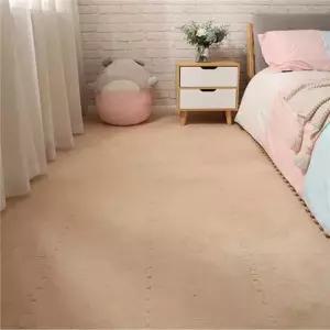 두꺼운 플러시 폼 연동 바닥 카펫 퍼즐 매트 폭신한 사각형 타일 18개 12x12x0.4 부드러운 섀기 에어리어