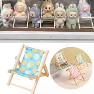 Ropa Labubu 10cm 코튼 인형 여름 휴가 나무 해변 리클라이닝 캠핑 의자 장식품 용 복장 액세서리