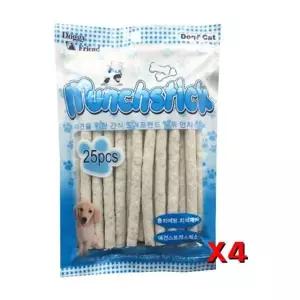 간식껌 훈련간식 반려견껌 강아지껌 애완견간식 도기프랜드 우육피 애견 25p X4 우유먼치껌 제거