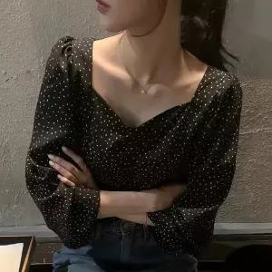 JCM323 여성 봄 가을 도트 땡땡이 긴팔 블라우스