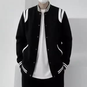 [하프클럽/]오버핏 남성 자켓 데일리 스타디움 자켓 야구점퍼 배색포인트