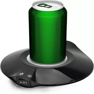요이데수 컵 쿨러 커피 워머 음료 및 2개 3°C-65°C USB 난방 냉각 매트 티 캔 히터 코스터 블랙