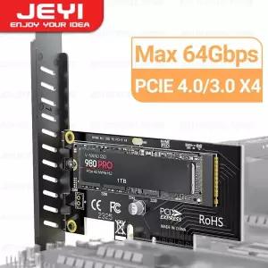 JEYI 데스크탑 PC용 확장 카드 M.2 PCIe 4.0 3.0 SSD 어댑터 GEN4 풀 스피드 64Gbps X4 X8 X16