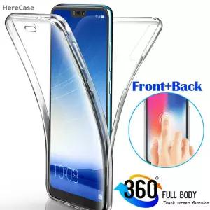 360 커버 삼성 노트 10 프로 9 8 S10E S10 S9 S8 플러스 S7 케이스 소프트 T A10 A30 A40 A50 A60 A70