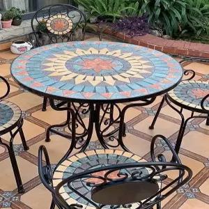 유럽풍 모자이크 야외용 인테리어 철제 원형테이블 욕실 포세린 주방 벽 대리석