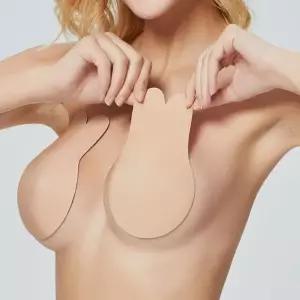 [라일리여성언더웨어] Rly 누드 실리콘 접착식 끈없는 브라 볼륨업 니플 패