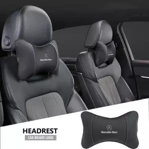 1Pcs 자동차 좌석 머리 받침 자동 로고 목 베개 메르세데스 벤츠 AMG 스마트 W205 C300 W203 W206 W108