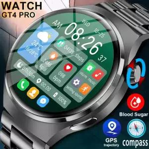 스마트워치 남성용 시계 4 AMOLED HD 화면 블루투스 통화 GPS NFC