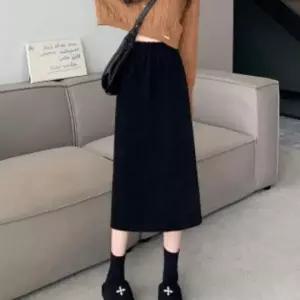 [하프클럽/]코듀로이 롱스커트 겨울 일자 캐주얼