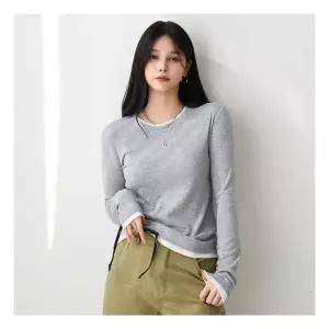 [피핀] 112018 투톤 레이어드 긴팔 티셔츠