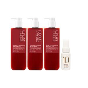 미쟝센 퍼펙트 세럼 컨디셔너 슈퍼리치 680ml, 3개 + 증정(살롱10 노워시 극손상 앰플 트리트먼트, 30ml, 1개)