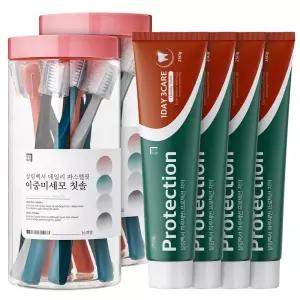 살림백서 하루세번 프로텍션 치약 250g 4개입 대용량 충치 예방 불소