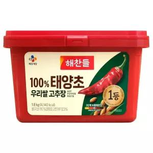 해찬들 태양초 우리쌀 고추장 1.8kg 1개