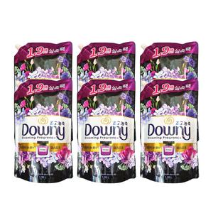 다우니 초고농축 생화 향기 컬렉션 섬유 유연제 미스티크 블랙 1.35L 리필 6개