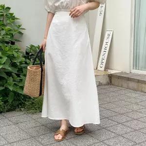 (국내제작)(세트추천) 안젤라 하프밴딩 코튼 롱스커트 sk6418