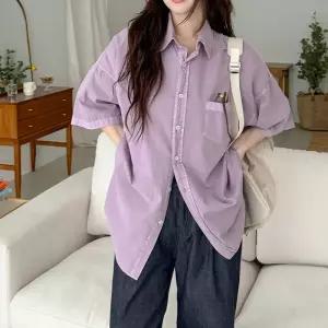[반팔ver] 다채로운 컬러 루즈핏 피그먼트 셔츠 81794 빅사이즈 여성의류