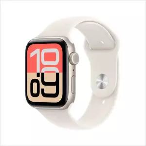 애플워치 SE 3 셀룰러 44mm 스타라이트 알루미늄 케이스 스타라이트 스포츠 밴드 (ML) MEPF4KH/A