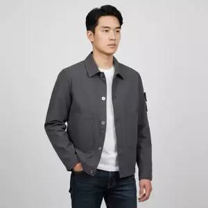 스톤아일랜드 스톤 남성 와펜 패치 코튼 캔버스 자켓 다크그레이) L1S15 4100076 S0164 V0065