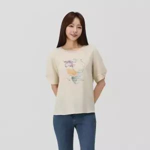 [PAT 여성] 소매변형 원포인트 티블라우스_1L45305