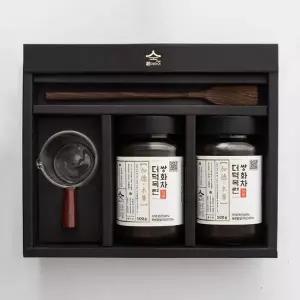 [숙이의 뿌리효소이야기](본점)더덕 목련쌍화차 500g,2개+유리컵+우드스푼 보자기포장